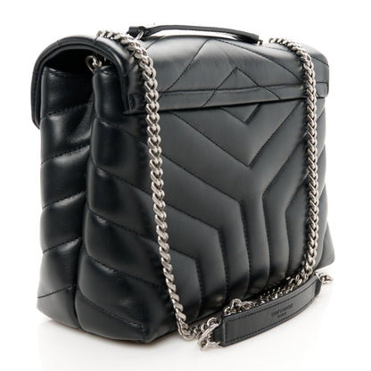 Saint Laurent Calfskin Y Quilted Monogram Small Loulou Chain Satchel Black 3 of 11