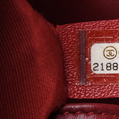 Chanel Lambskin Quilted Boy Shopping Tote Dark Red 7 of 11
