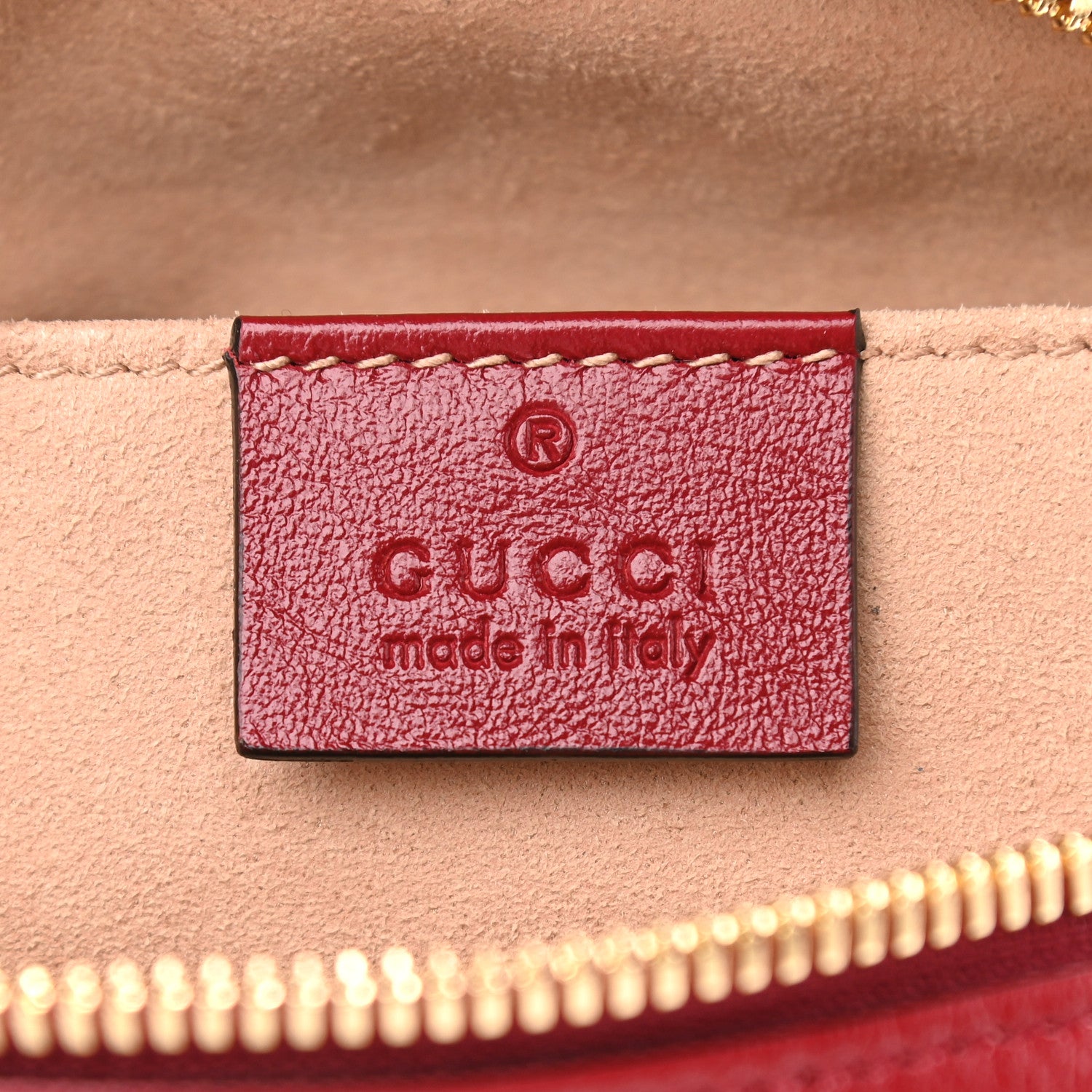 Gucci Monogram Azalea Calfskin Matelasse Diagonal Small GG Marmont Chain Shoulder Bag Beige Ebony New Cherry Red 6 of 9