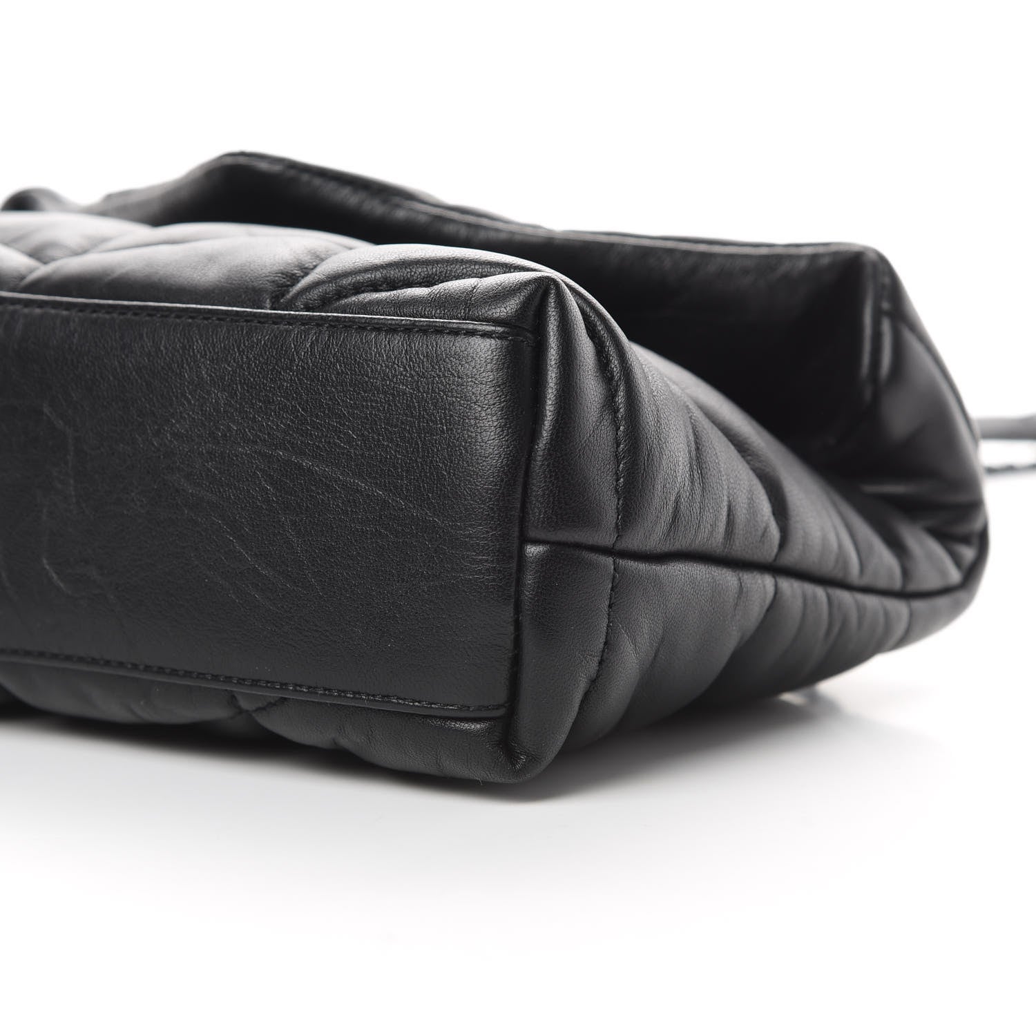 Saint Laurent Lambskin Quilted Toy Loulou Puffer Monogram Chain Satchel Black 10 of 10