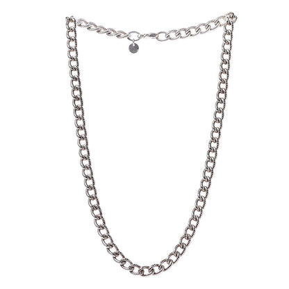 Tiffany Sterling Silver Textured Rope Link Chain Necklace 3 of 5