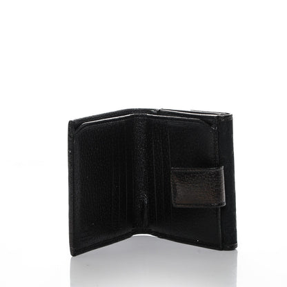 Gucci Monogram Textured Calfskin Metal Bar French Flap Wallet Black 5 of 6