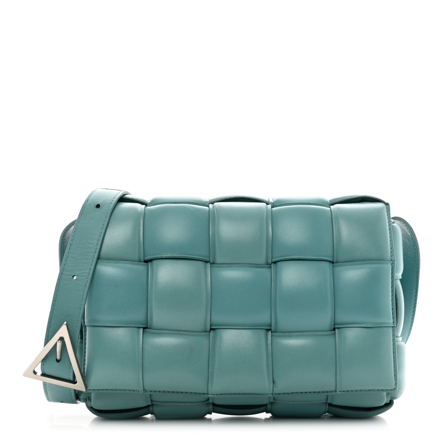 Nappa Maxi Intreccio Padded Cassette Crossbody Bag Linoleum