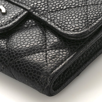 Chanel Caviar Quilted Flap Card Holder Wallet Black 9 of 9