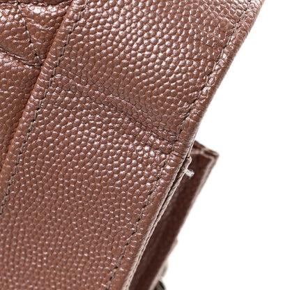 Chanel Metallic Caviar Chevron Quilted Vintage Mademoiselle Wallet On Chain WOC Pink 13 of 13