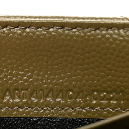 Saint Laurent Grain De Poudre Matelasse Chevron Small Monogram Envelope Wallet Vert Kaki 7 of 9
