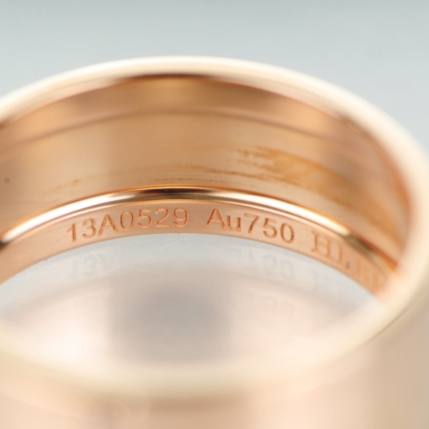 Hermes 18K Rose Gold Diamond GM Kelly Ring 56 7.5 4 of 8