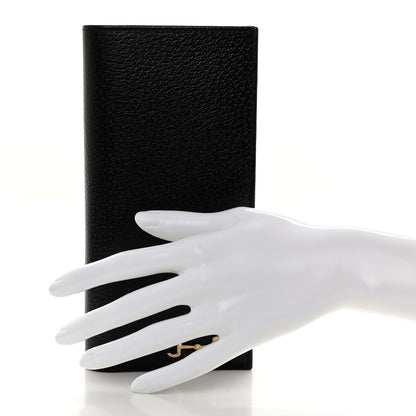 Gucci Textured Dollar Calfskin Horsebit Long Wallet with Insert Black 2 of 8