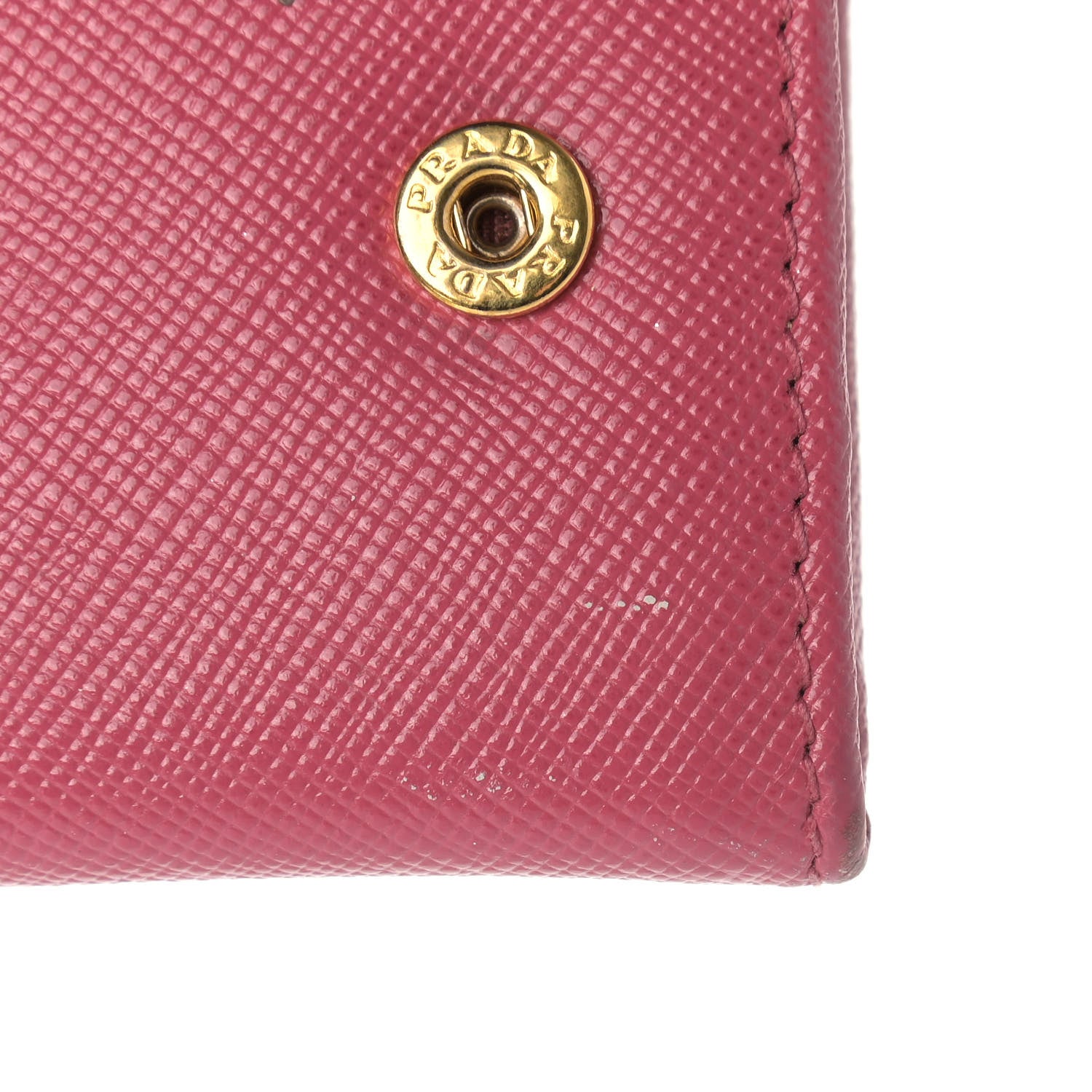 Prada Saffiano Metal Oro Chain Wallet Ibisco 17 of 20