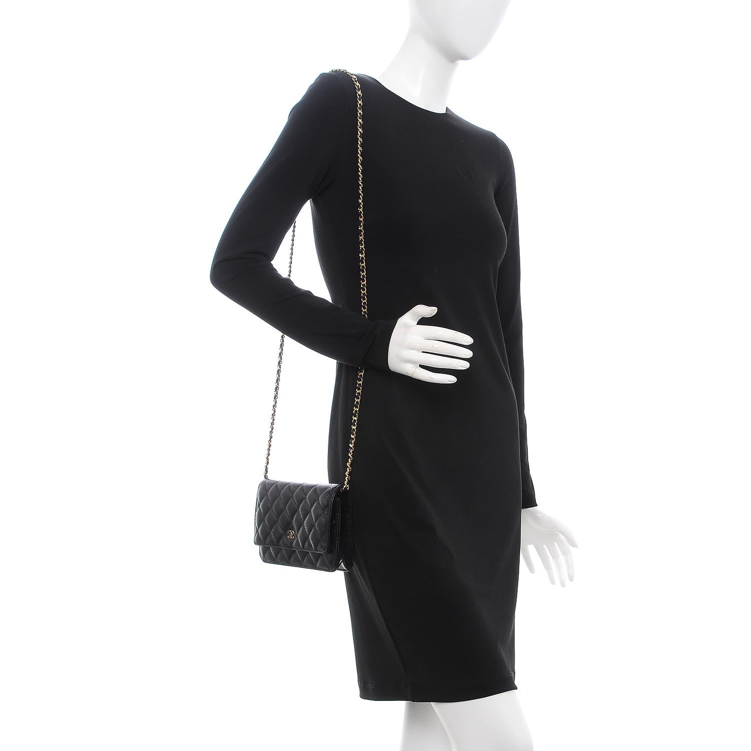 Chanel Caviar Quilted Wallet On Chain WOC Black 2 of 7