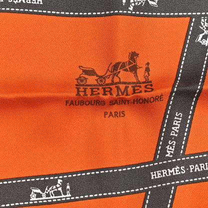 Hermes Silk Bolduc Scarf 90 Orange 1 of 5
