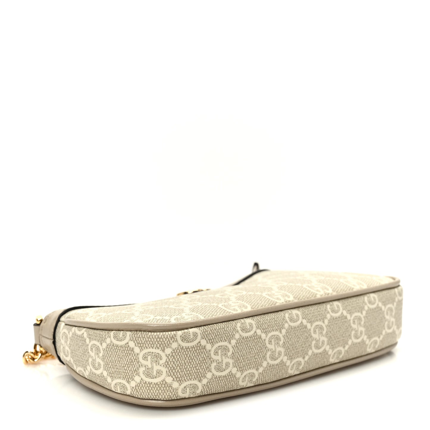 GG Supreme Monogram Textured Dollar Calfskin Web Mini Ophidia GG Handbag Beige Mystic White Oatmeal