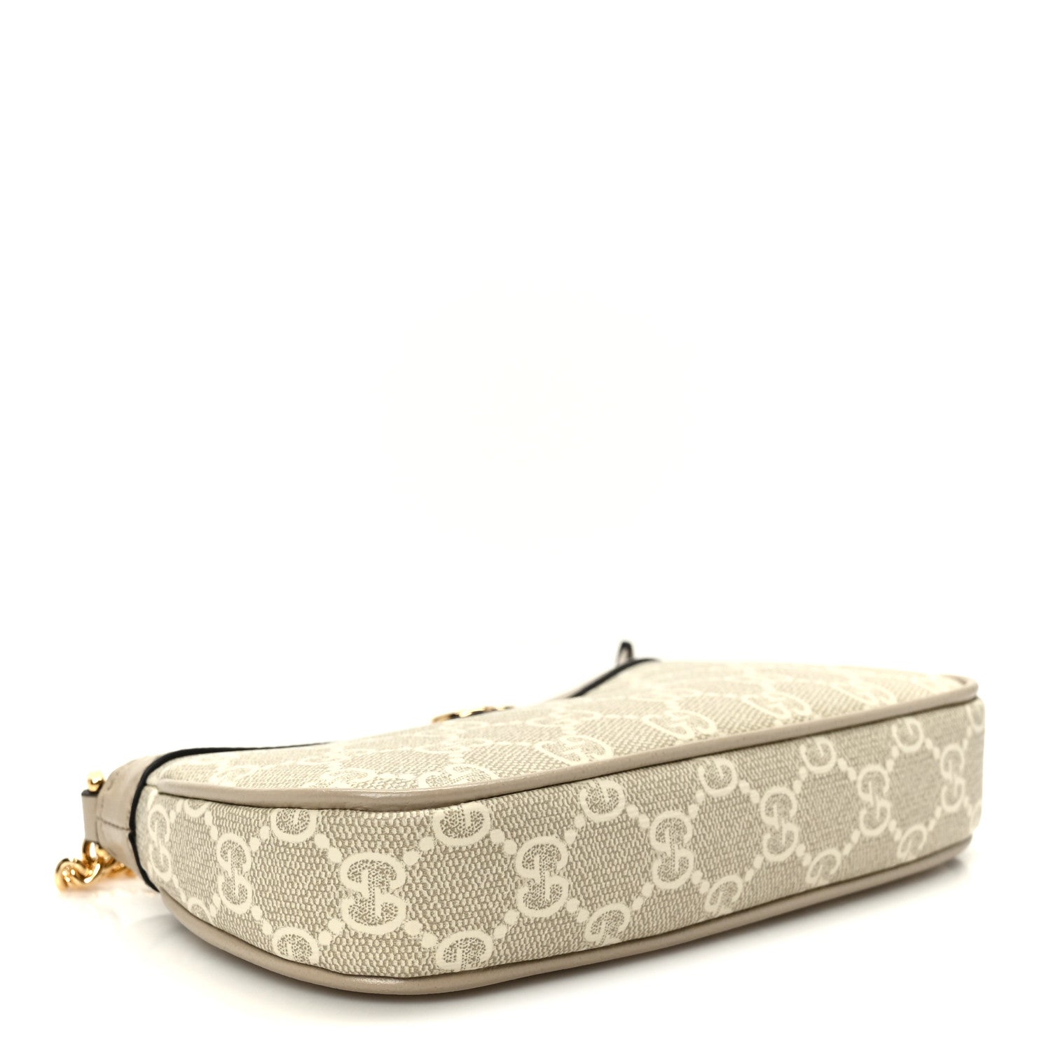 Gucci GG Supreme Monogram Textured Dollar Calfskin Web Mini Ophidia GG Handbag Beige Mystic White Oatmeal 4 of 11