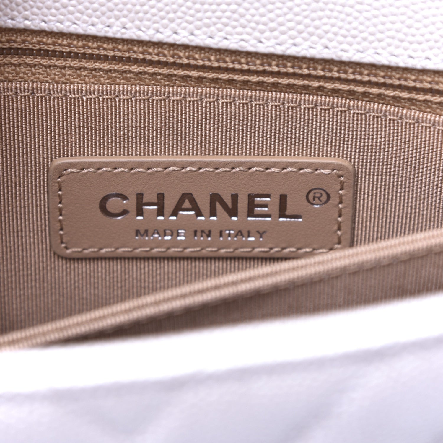 Chanel Iridescent Caviar Chevron Quilted Mini Coco Handle Flap White 15 of 27