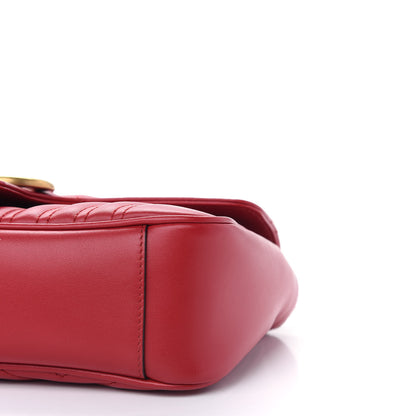 Gucci Calfskin Matelasse Small GG Marmont Shoulder Bag Hibiscus Red 9 of 9