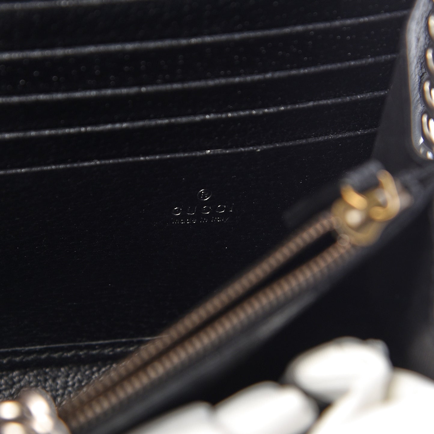 Calfskin Web Mini Dionysus Chain Wallet Black