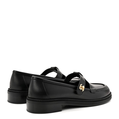 Chanel Calfskin CC Turnlock Moccasin Loafers 37.5 Black 5 of 10
