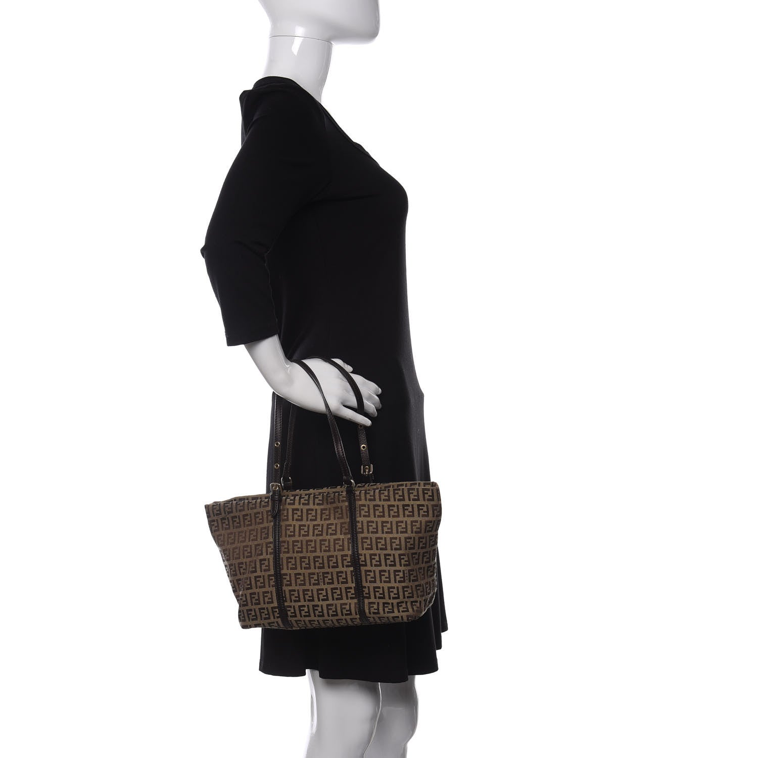 Fendi Zucchino Shopper Tote Brown 2 of 11