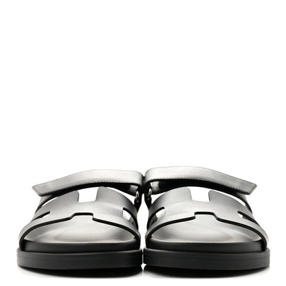 Hermes Calfskin Womens Chypre Sandals 36.5 Black 3 of 9