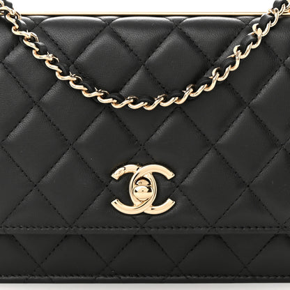 Chanel Lambskin Quilted Trendy CC Wallet On Chain WOC Black 9 of 12