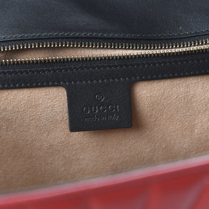 Gucci Calfskin Bamboo Trapuntata Queen Margaret Top Handle Bag Blue Agata Hibiscus Red Mystic White Sugar Pink 16 of 22