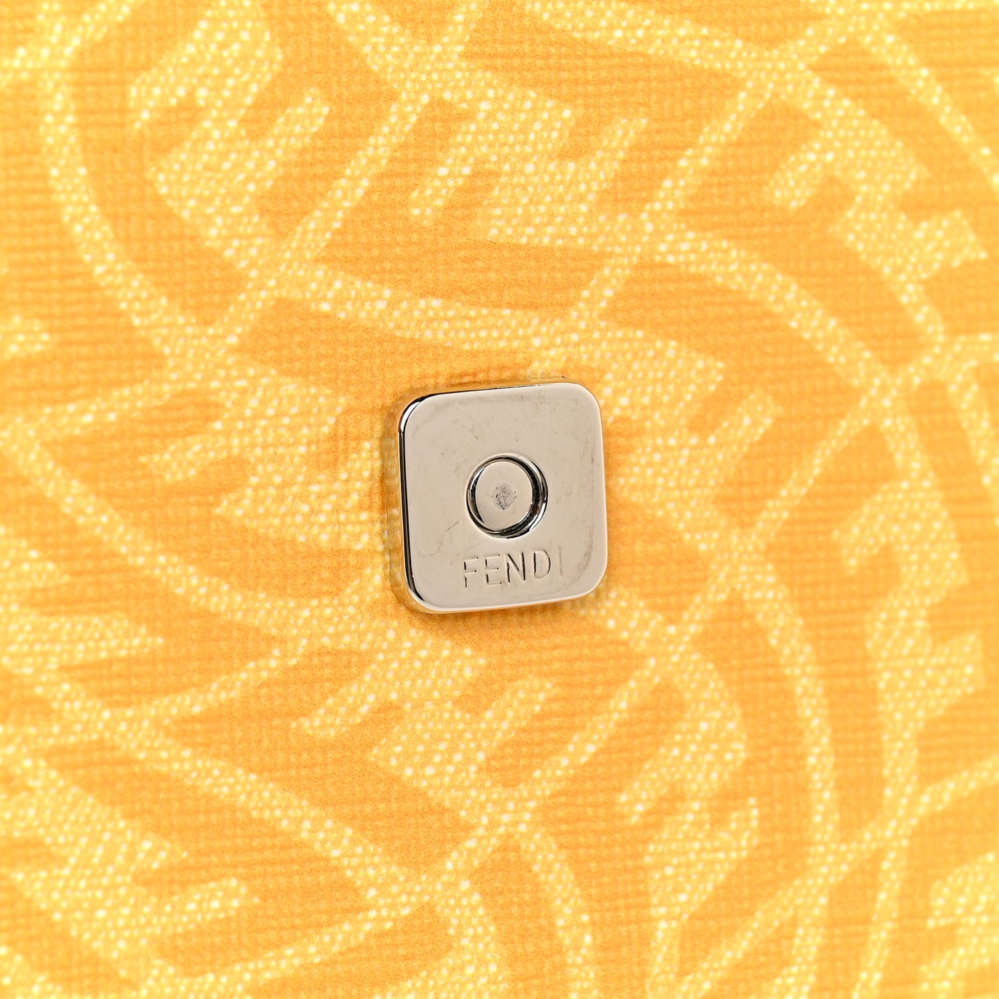 X SARAH COLEMAN Glazed Fabric Enamel Small FF Vertigo Baguette Belt Pouch Mimosa