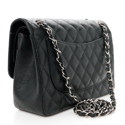 Chanel Caviar Quilted Jumbo Double Flap Black 3 of 12