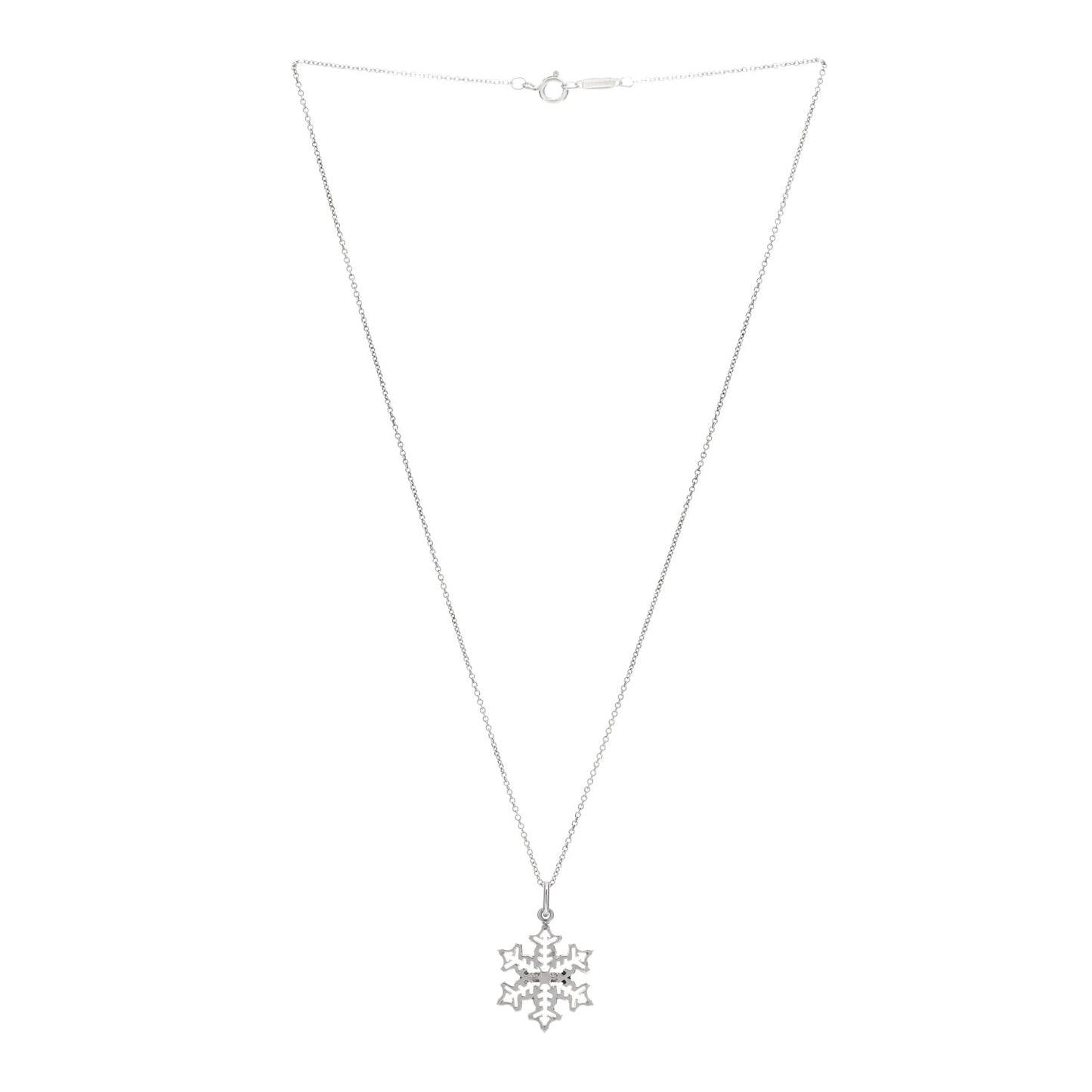 Sterling Silver Snowflake Charm Pendant Necklace