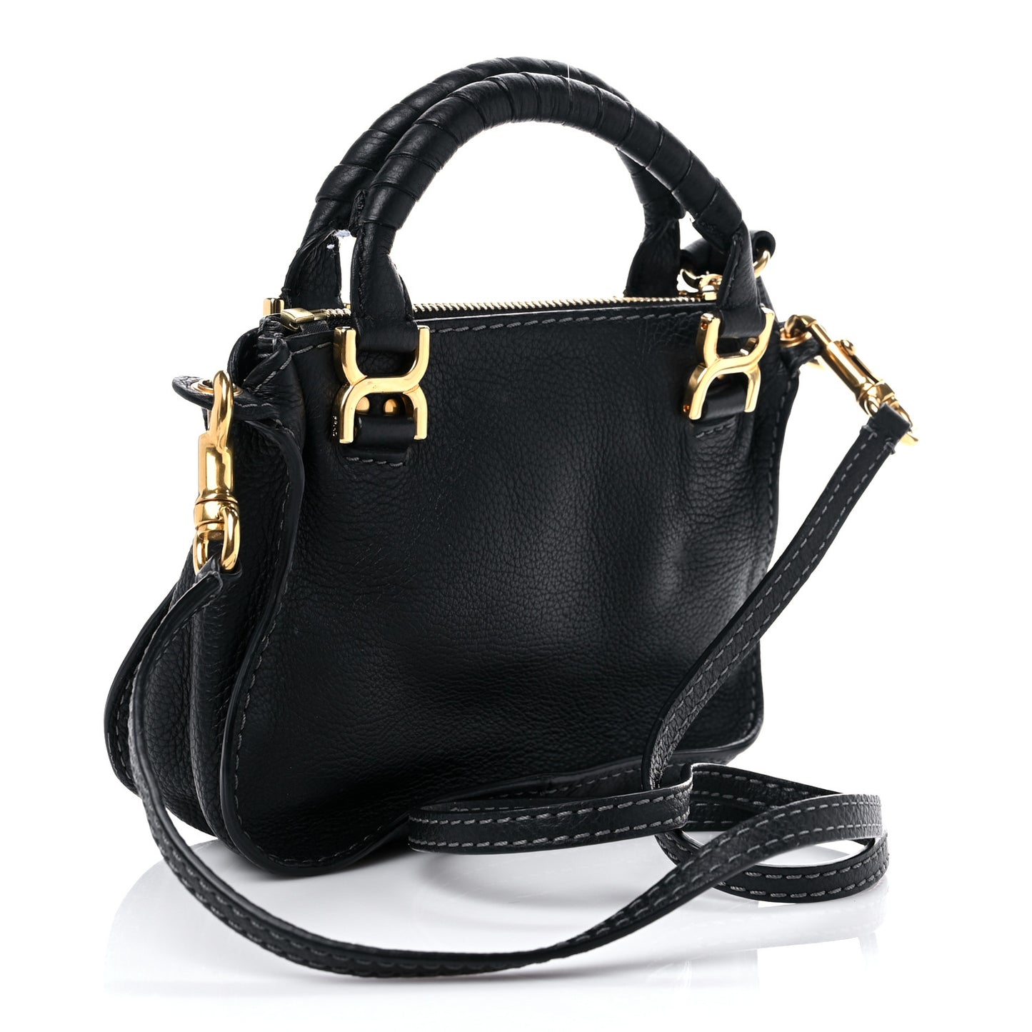 Calfskin Mini Marcie Satchel Black