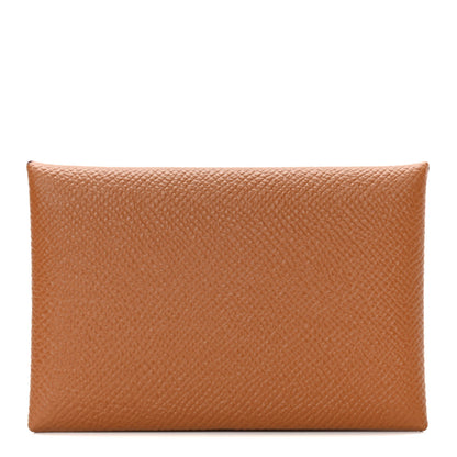 Hermes Epsom Calvi Card Case Gold 1 of 7