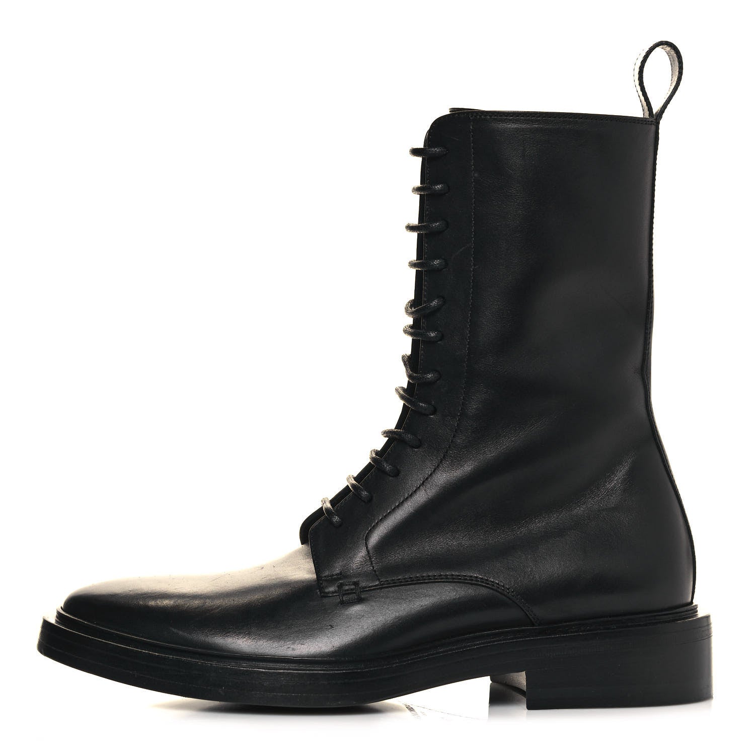 Balenciaga Calfskin Men Lace Up Combat Boots 39 Black 1 of 9