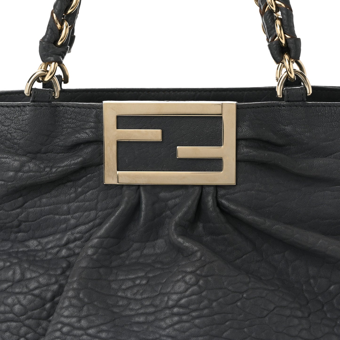 Crinkled Lambskin Mia Tote Blue