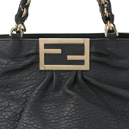 Fendi Crinkled Lambskin Mia Tote Blue 9 of 11