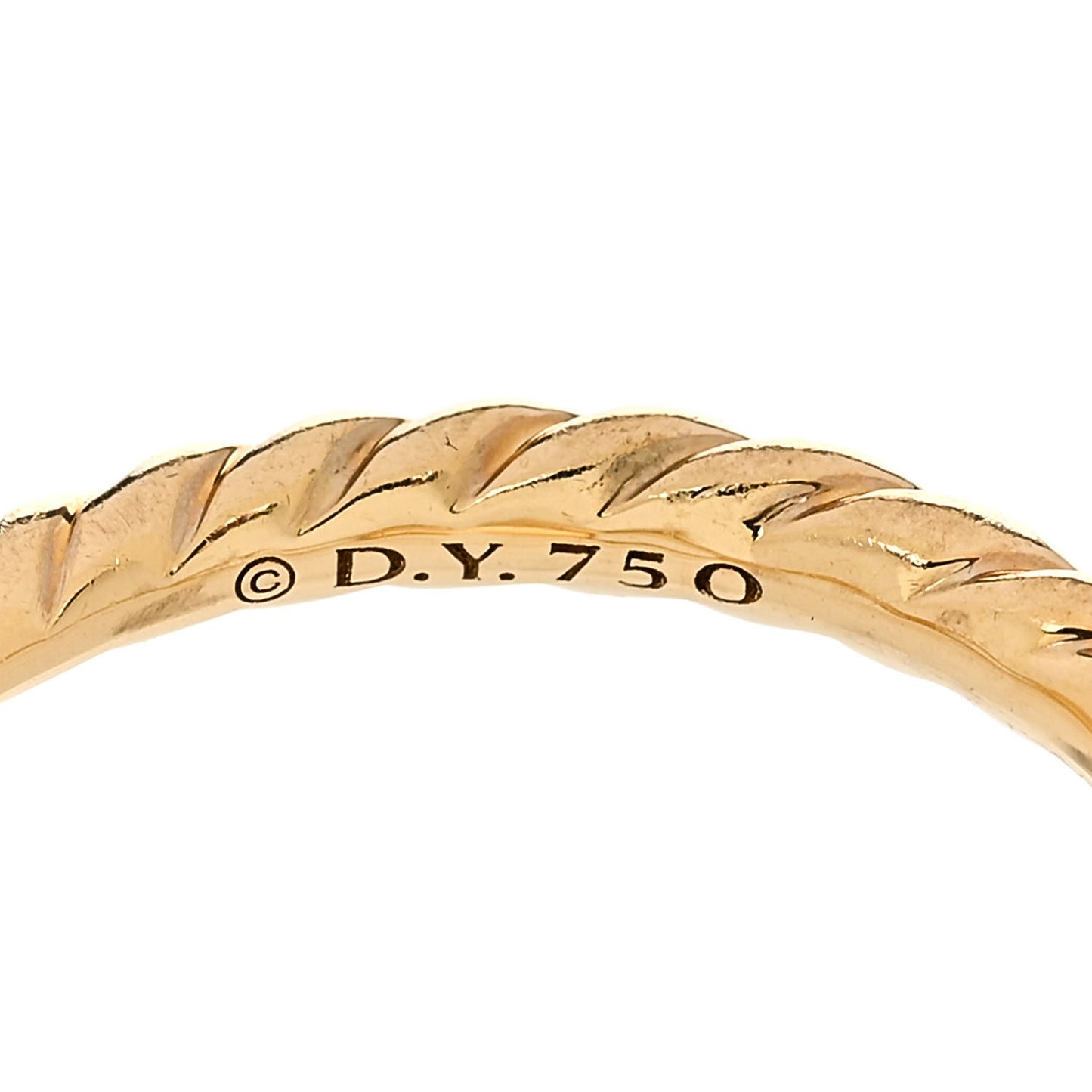 18K Yellow Gold Diamond 4.5mm Stax Single Row Chain Link Ring 54 7