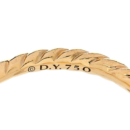 David Yurman 18K Yellow Gold Diamond 4.5mm Stax Single Row Chain Link Ring 54 7 4 of 4