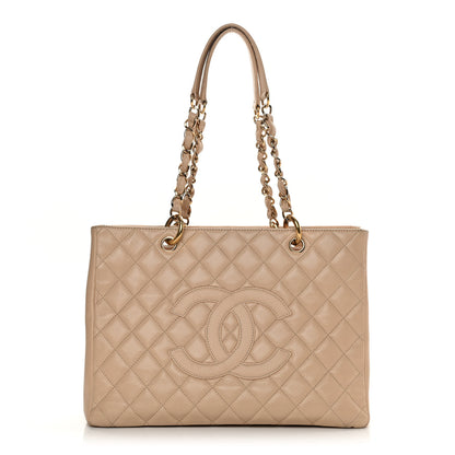 Chanel Caviar Quilted Grand Shopping Tote GST Beige 1 of 18