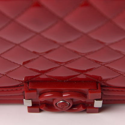 Chanel Patent Calfskin Quilted Medium Plexiglass Boy Flap Red 12 of 14