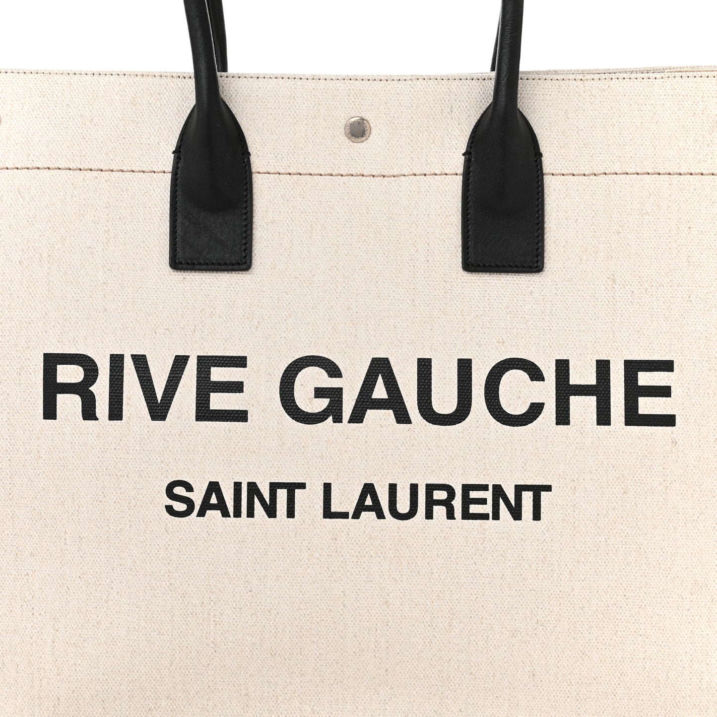 Linen Calfskin Rive Gauche Tote Optic White