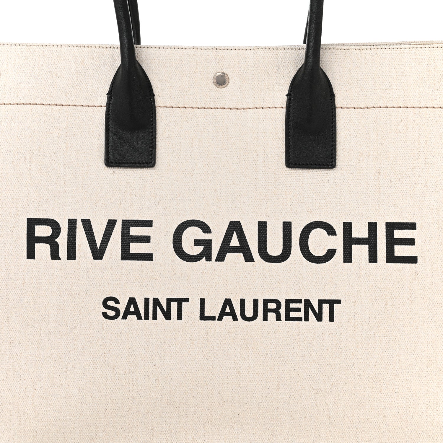 Saint Laurent Linen Calfskin Rive Gauche Tote Optic White 8 of 11