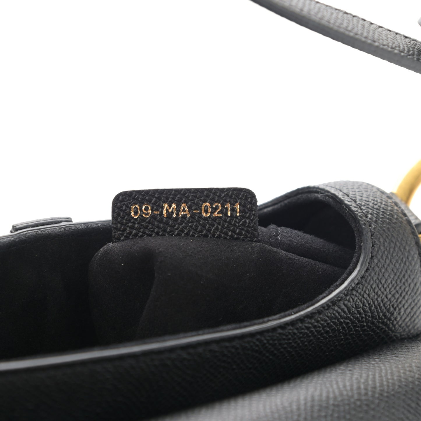 Grained Calfskin Mini Saddle Bag Black