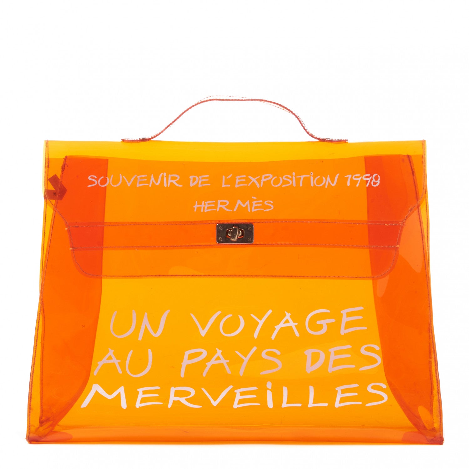 Hermes Vinyl Souvenir De L'Exposition Kelly Orange 1 of 8