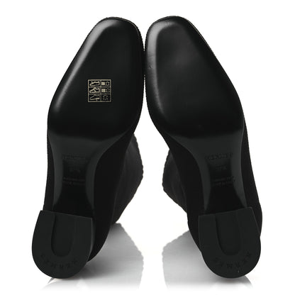 Hermes Knit Calfskin Fontaine 60 Boots 37.5 Black 7 of 11
