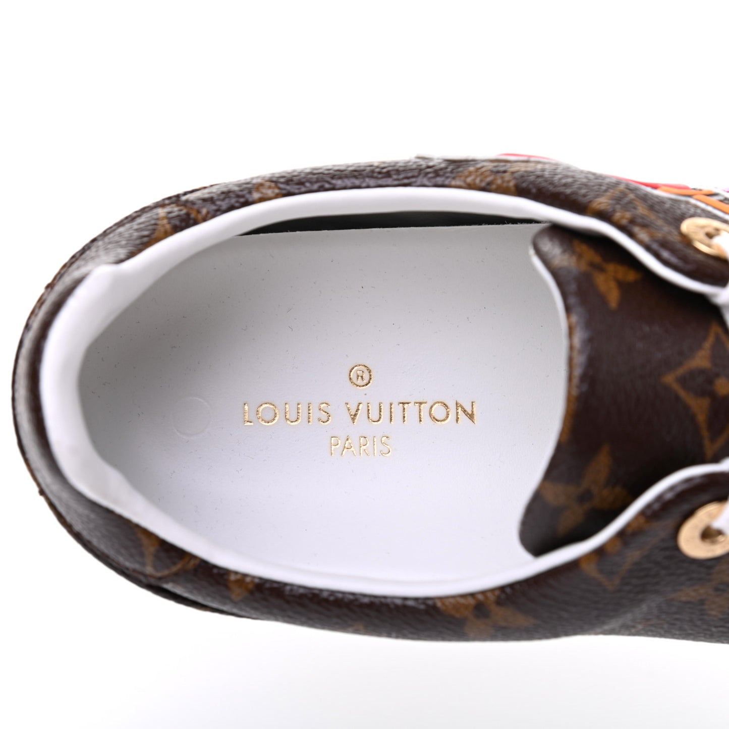 Calfskin Monogram LV Black Heart Sneakers 39 Cacao
