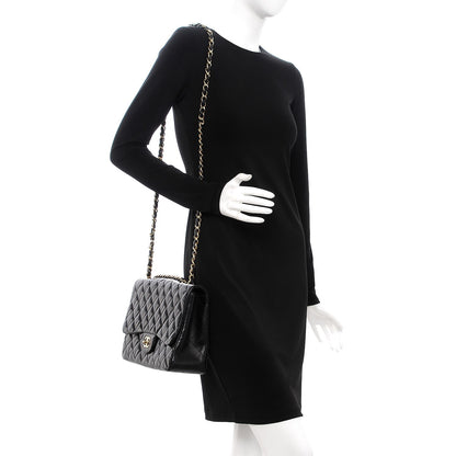 Chanel Lambskin Quilted Jumbo Single Flap Black 2 of 9