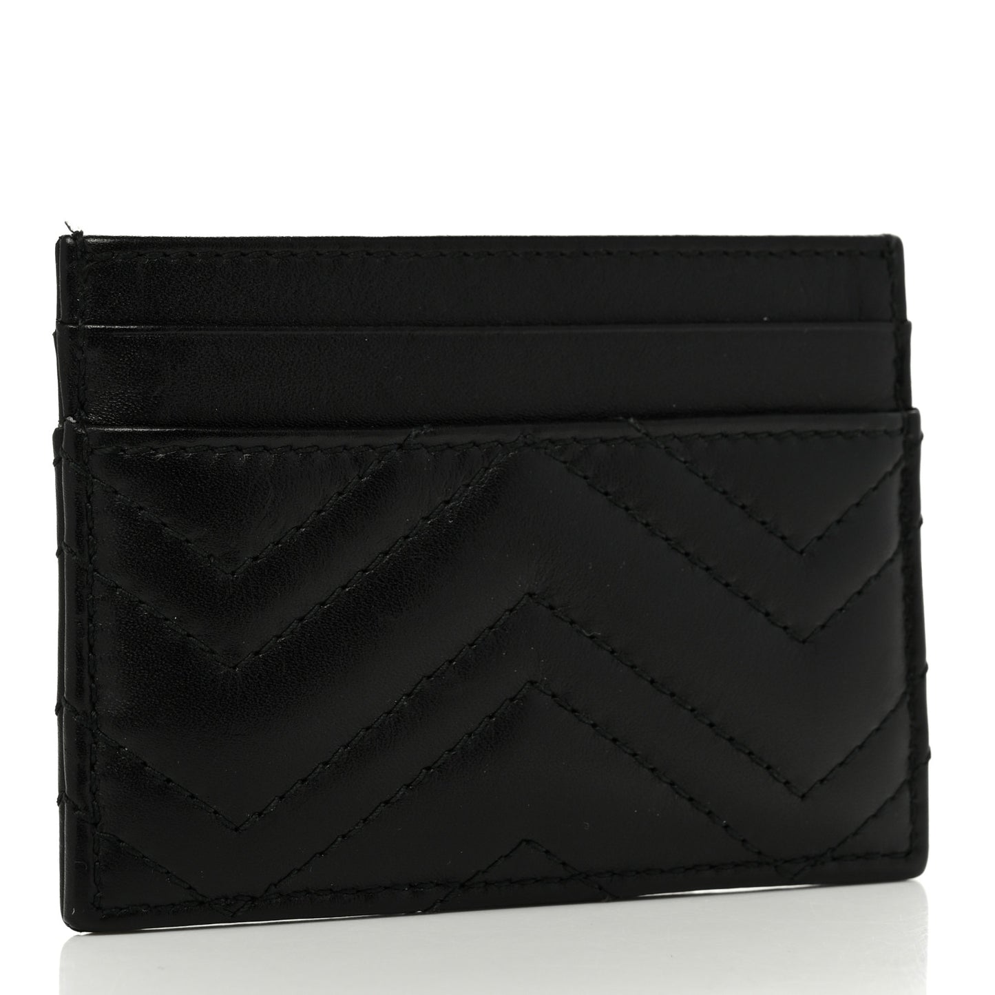 Calfskin Matelasse GG Marmont Card Holder Black