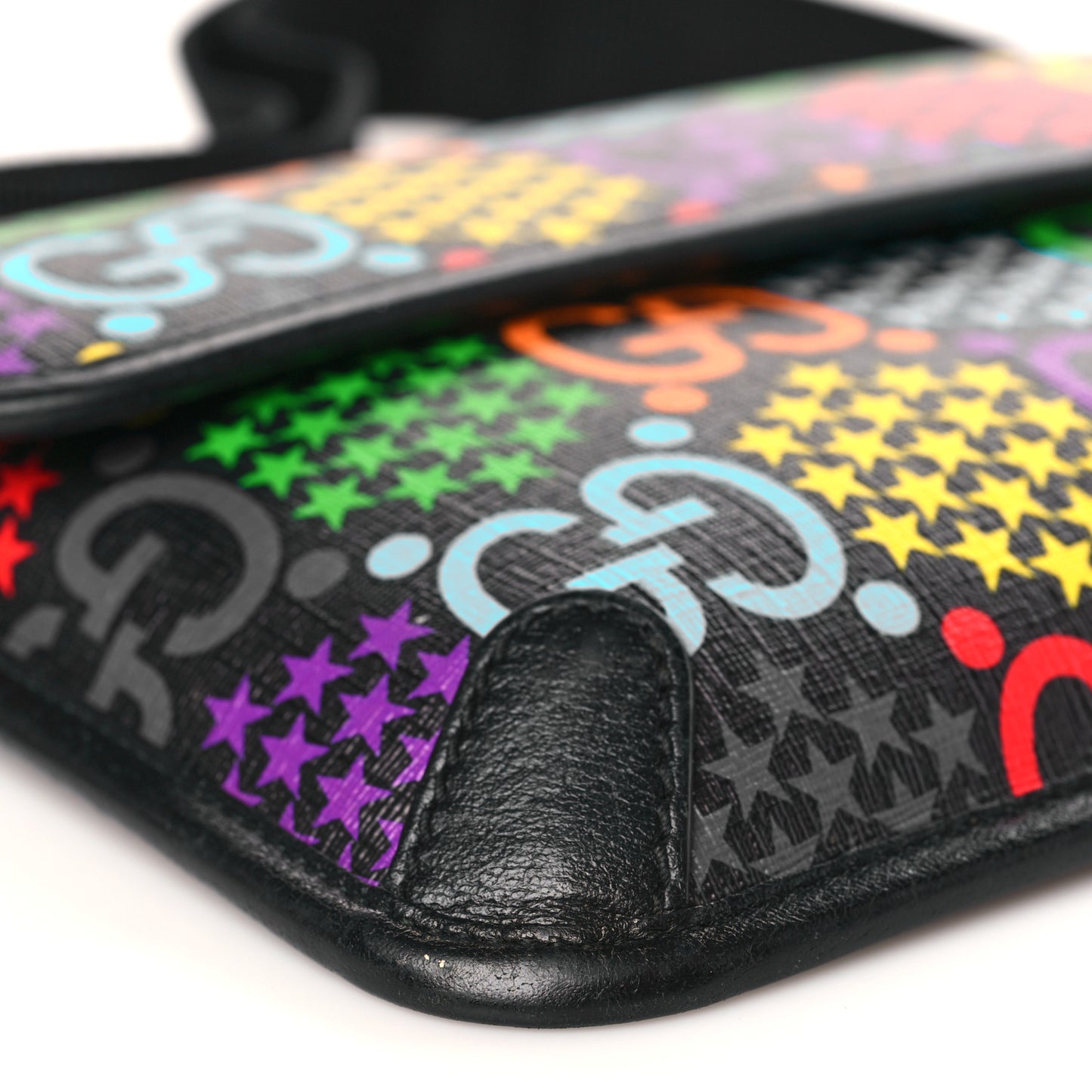 GG Supreme Monogram Psychedelic Slim Belt Bag Black