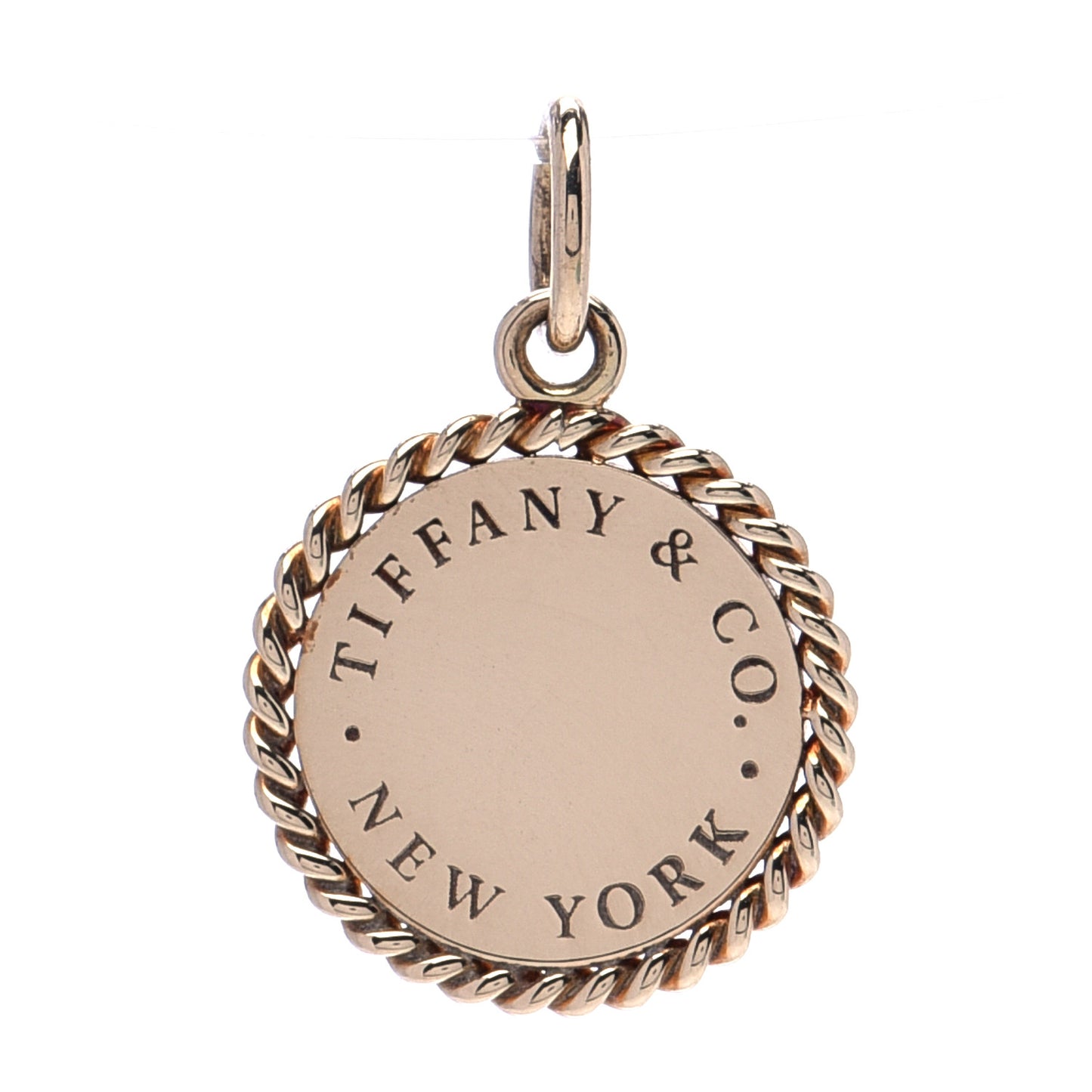 18K Yellow Gold Twist Round Charm