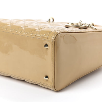 Christian Dior Patent Cannage Medium Lady Dior Beige 7 of 10