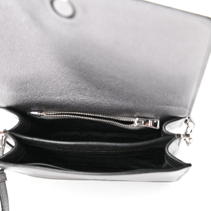 Prada Metallic Vitello Daino Flap Crossbody Cromo 5 of 8