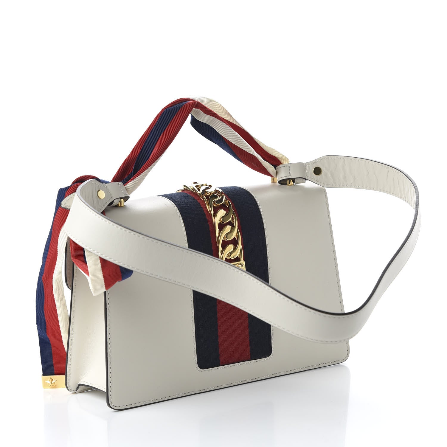 Gucci Calfskin Small Sylvie Shoulder Bag Off White 3 of 10